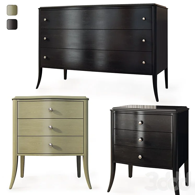 Chest of drawers and bedside table Tiffany from Pinskdrev. Dresser, nightstand